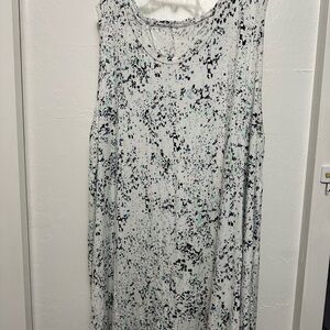 Abstract Print Sleeveless plus size tank top